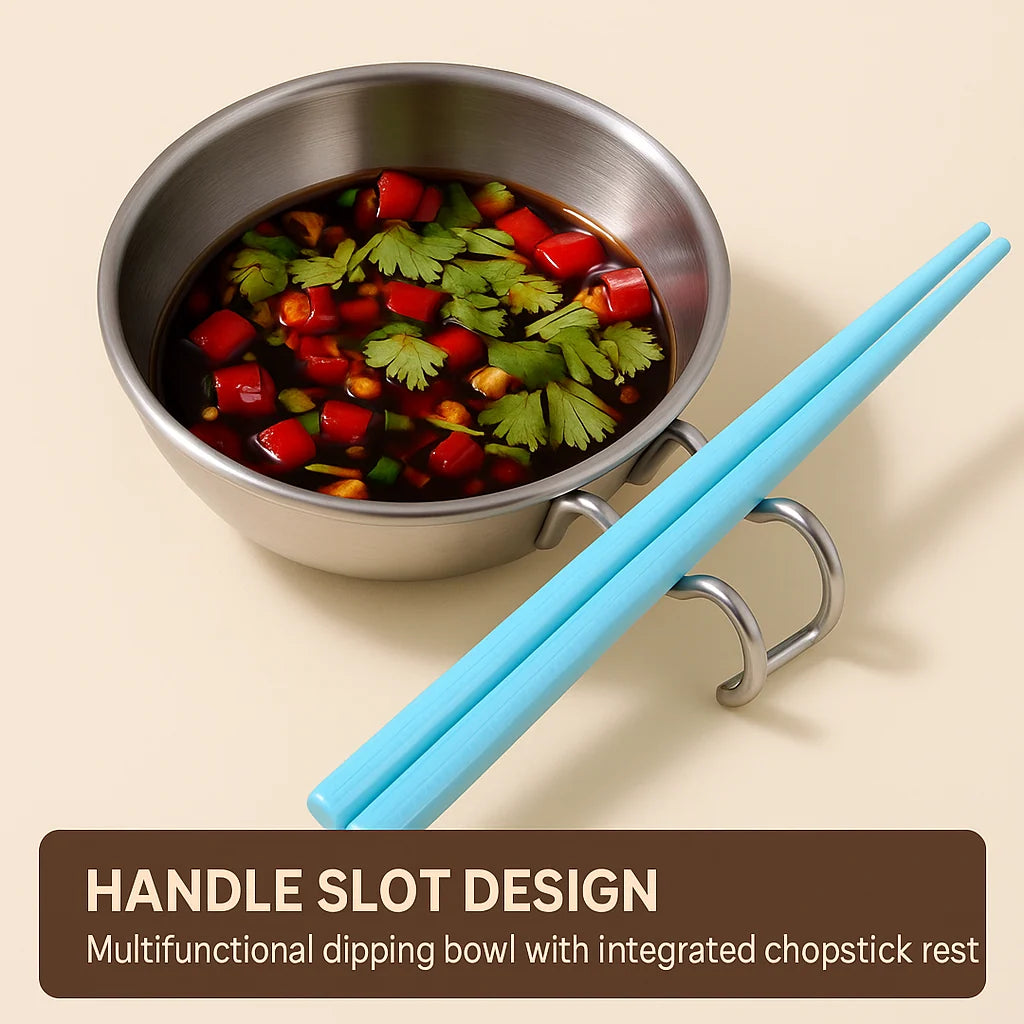 Dipping Bowls Stainless Steel Stackable Set of 5 with Storage Rack