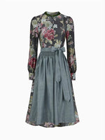Dirndl Dress Floral Print Pleated Apron Included