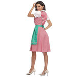 Dirndl Dress Lace-Up Bodice With Apron & Puff Sleeves
