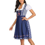 Dirndl Dress Lace-Up Bodice With Apron & Puff Sleeves