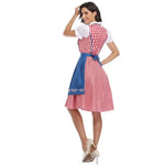 Dirndl Dress Lace-Up Bodice With Apron & Puff Sleeves