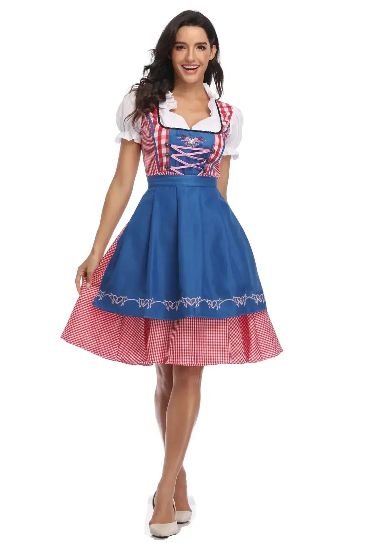 Dirndl Dress Set Polyester Dress & Matching Apron