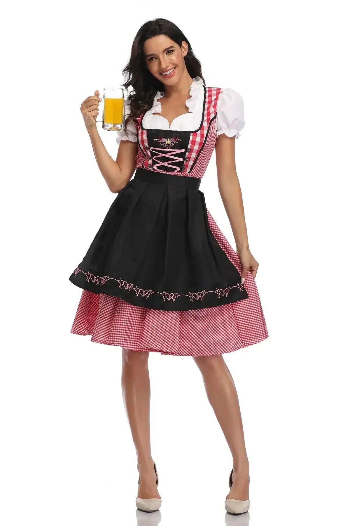Dirndl Dress Set Polyester Dress & Matching Apron