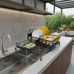 Dish Drainer Spacious Rack Integrated Drip Tray