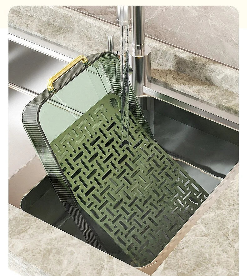 Dish Drainer Tray Dual-Use Serving Plastic Grid
