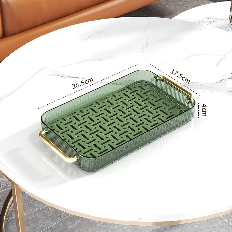 Dish Drainer Tray Dual-Use Serving Plastic Grid