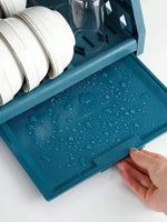 Dish Drainer Two-Tier With Drip Tray & Cutlery Holder