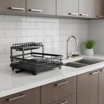 Dish Drying Rack Foldable Stainless Steel Space-Saving Design
