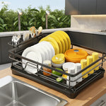 Dish Drying Rack Large Capacity Integrated Drip Tray