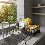 Dish Drying Rack Large Capacity Integrated Drip Tray