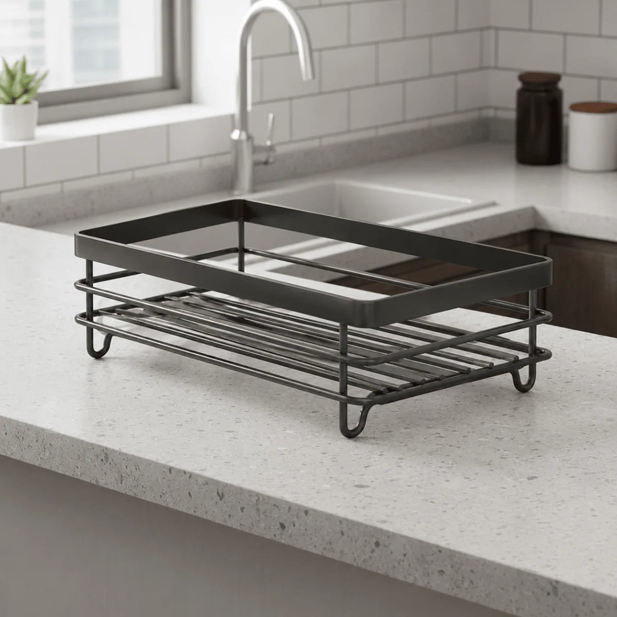 Dish Drying Rack Stainless Steel Foldable Space-Saving Design