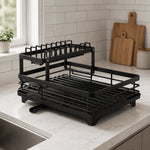 Dish Drying Rack Stainless Steel Foldable Space-Saving Design