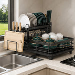 Dish Drying Rack Stainless Steel Foldable Space-Saving Design