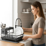 Dish Drying Rack Stainless Steel Foldable Space-Saving Design