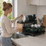 Dish Drying Rack Stainless Steel Foldable Space-Saving Design