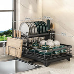 Dish Drying Rack Stainless Steel Foldable Space-Saving Design