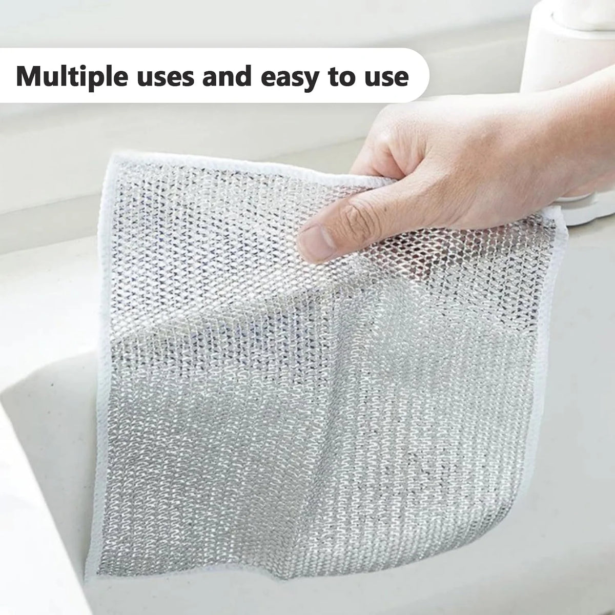 Dish Scrubber Steel Mesh Non-Scratch Rust-Resistant