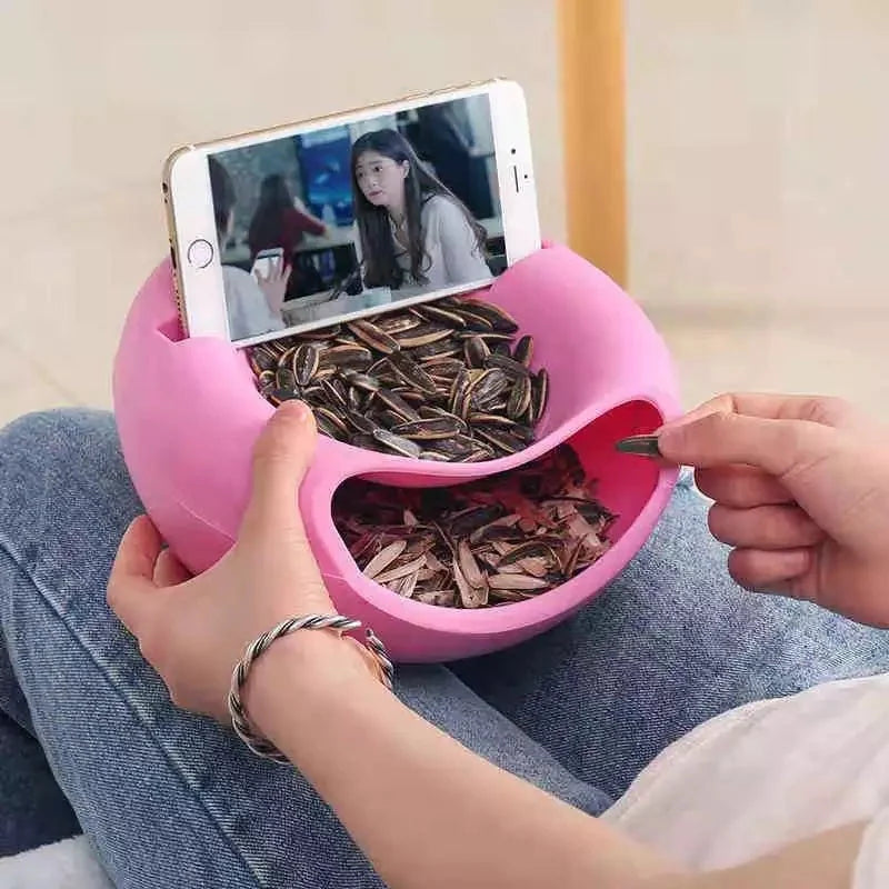 Dish With Phone Holder Double-Layer Plastic Ovals