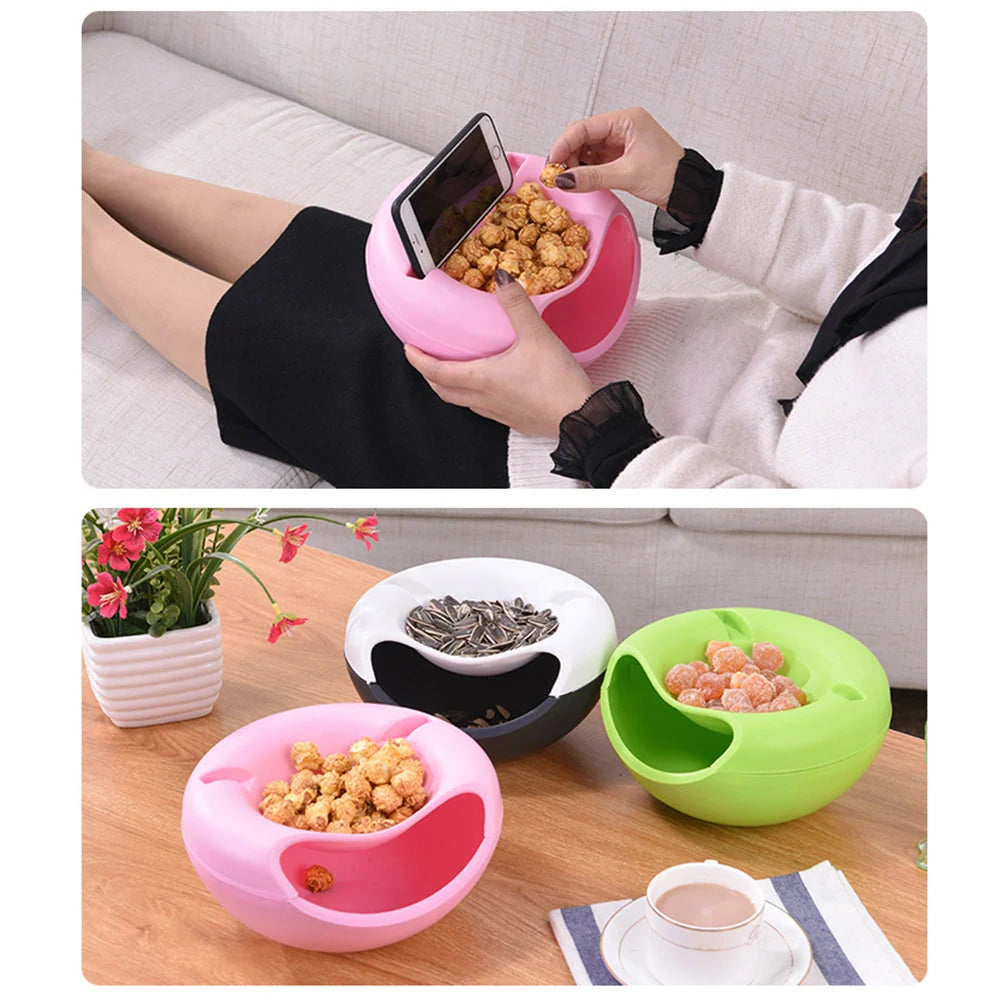 Dish With Phone Holder Double-Layer Plastic Ovals
