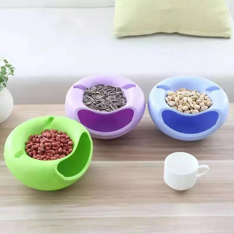 Dish With Phone Holder Double-Layer Plastic Ovals