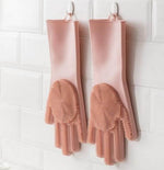Dishwashing Gloves Silicone Built-In Scrubbers Non-Slip Grip