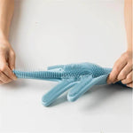 Dishwashing Gloves Silicone Built-In Scrubbers Non-Slip Grip