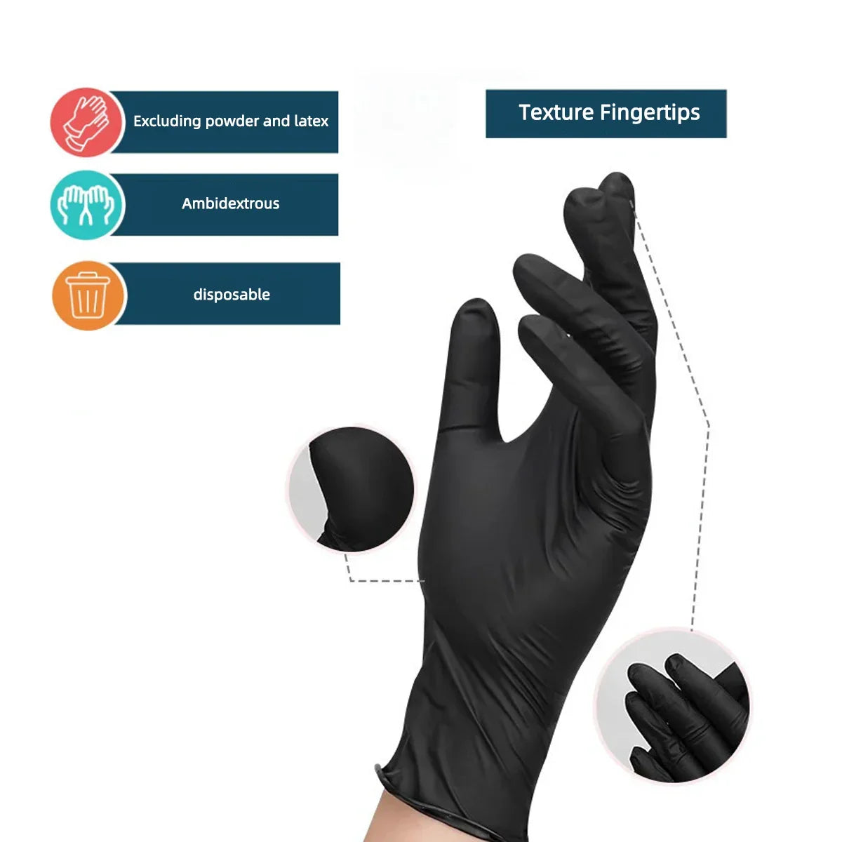 Disposable Gloves Textured Grip Powder-Free 100 Pack