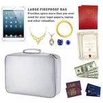 Document Organizer Bag Fire-Resistant & Waterproof Fits US Letter