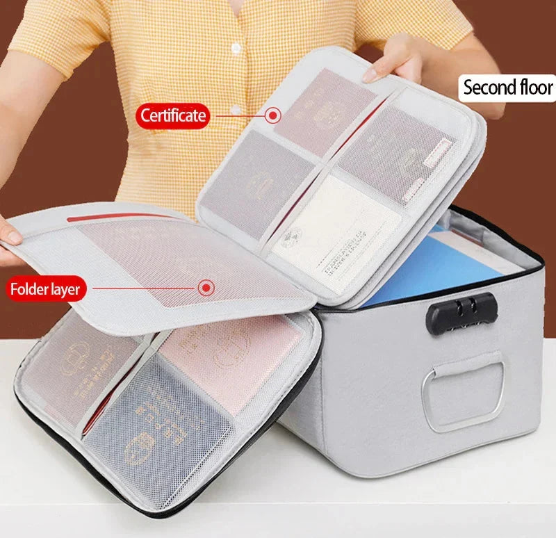 Document Organizer Bag Oxford Fabric Locking Large Capacity