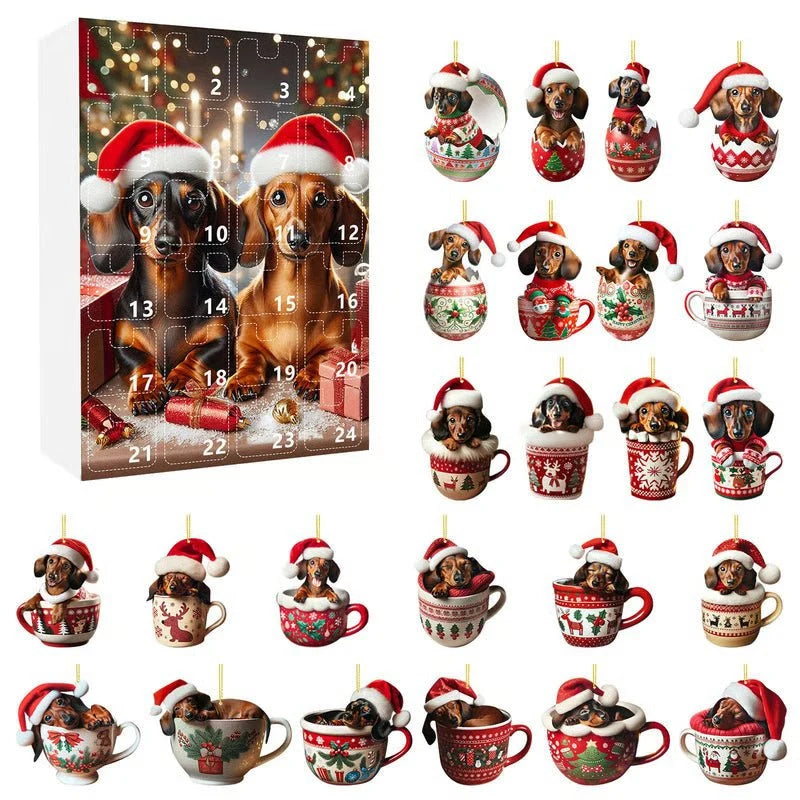 Dog Advent Calendar Dachshund-Themed 24 Accessories
