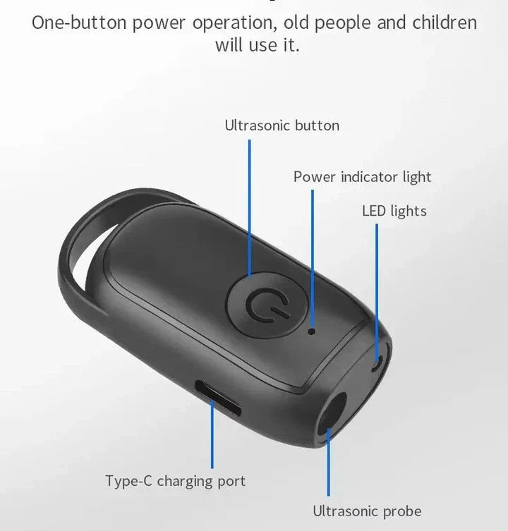 Dog Bark Repeller Ultrasonic Battery-Operated Pocket-Sized Single Button