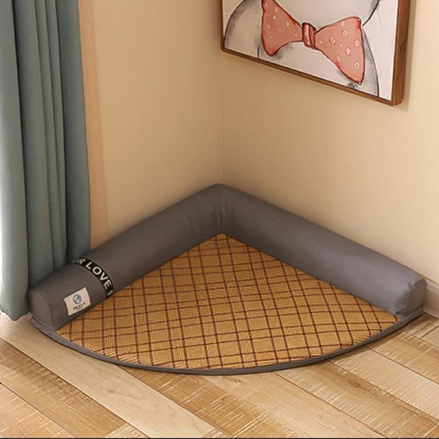 Dog Bed Cooling Velvet & Linen Hand-Washable