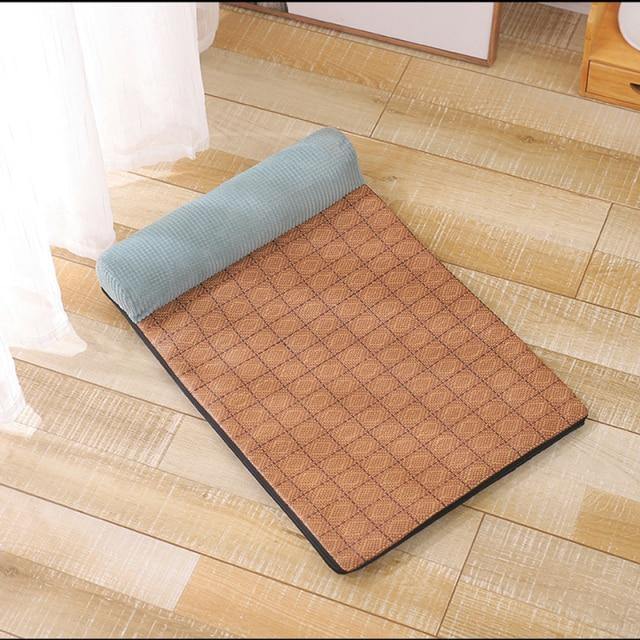 Dog Bed Cooling Velvet & Linen Hand-Washable