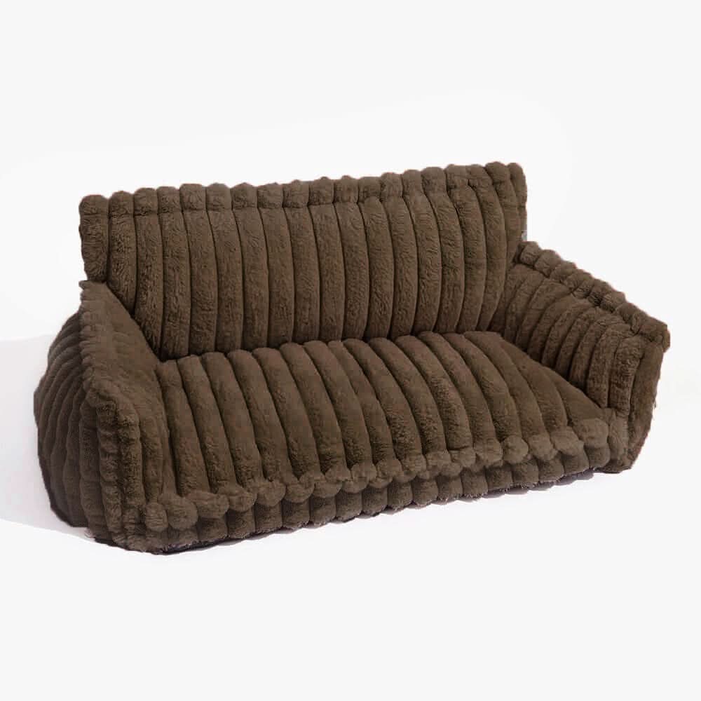 Dog Bed Memory Foam Raised Headrest Washable Cover Non-Slip Base