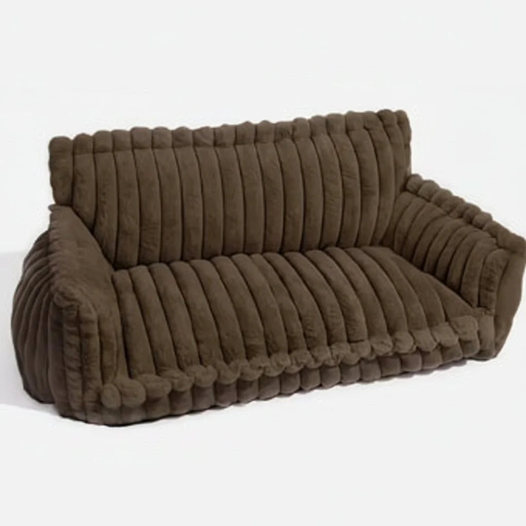 Dog Bed Memory Foam Raised Headrest Washable Cover Non-Slip Base