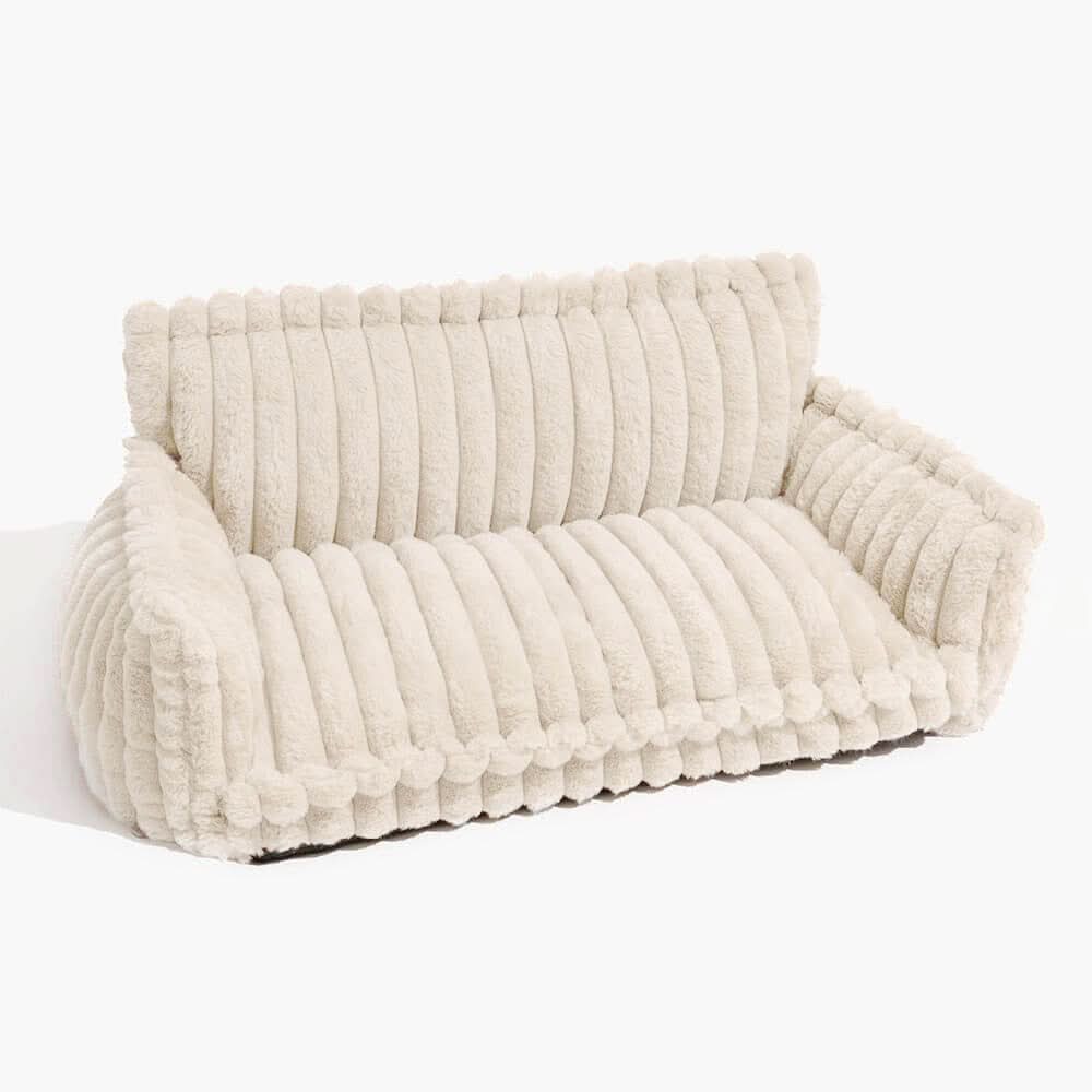 Dog Bed Memory Foam Raised Headrest Washable Cover Non-Slip Base