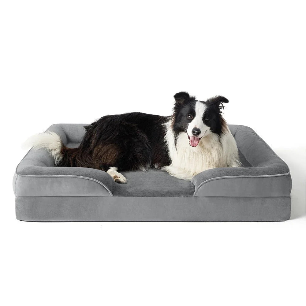 Dog Bed Orthopedic Foam Removable Machine-Washable Velvet Cover