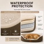 Dog Bed Orthopedic Foam Waterproof Lining Raised Edges
