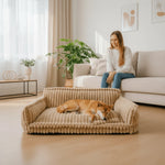 Dog Bed Orthopedic Memory Foam Raised Edge Washable Cover