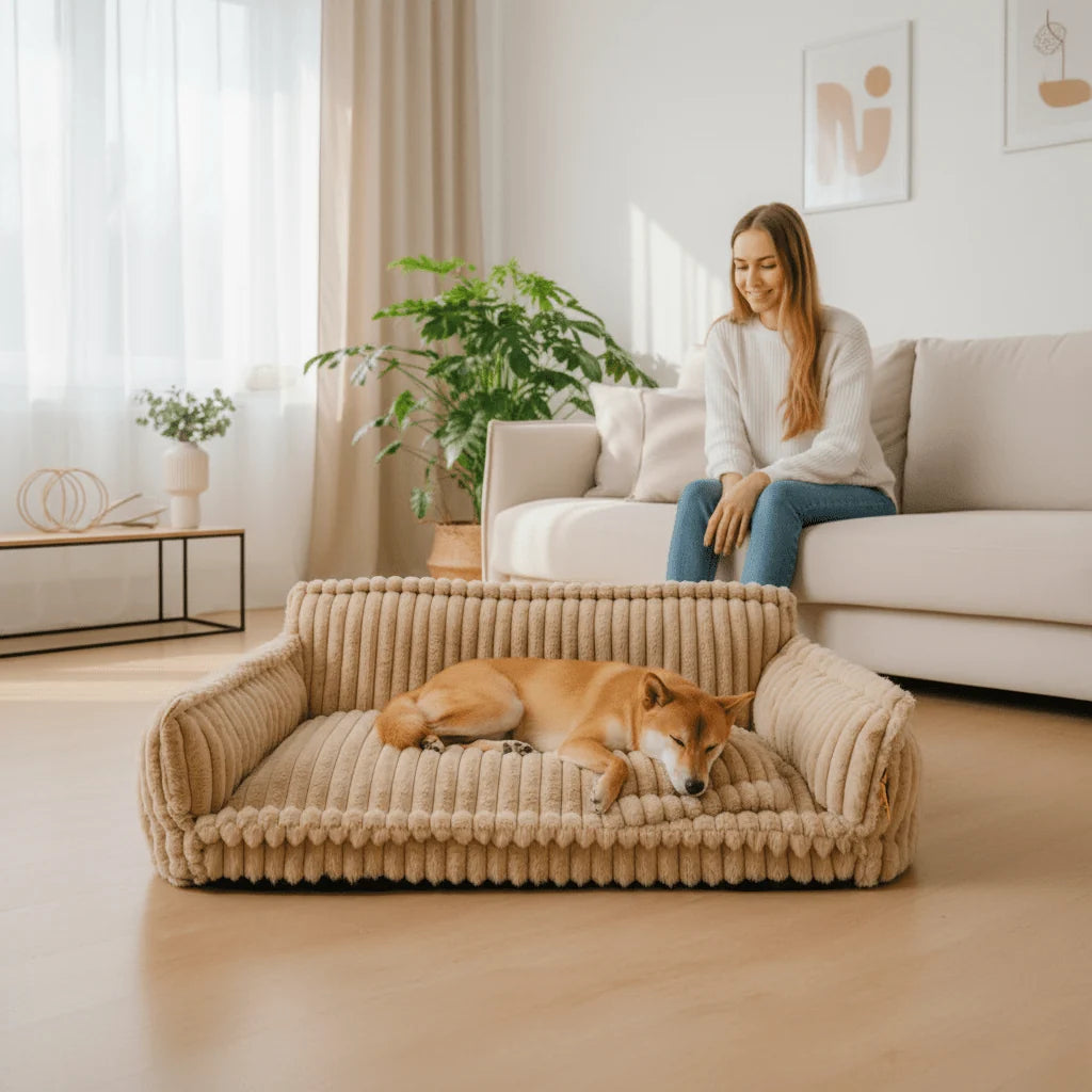 Dog Bed Orthopedic Memory Foam Raised Edge Washable Cover