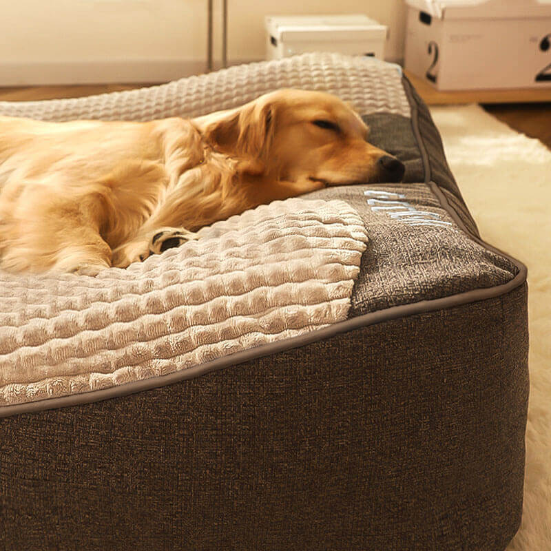 Dog Bed Orthopedic Raised Bolster Machine-Washable Cover