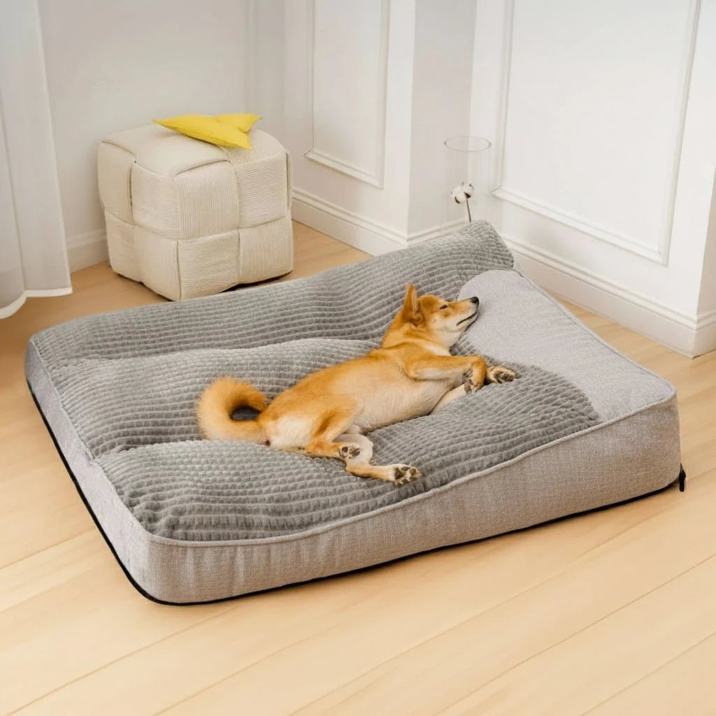 Dog Bed Orthopedic Raised Bolster Machine-Washable Cover