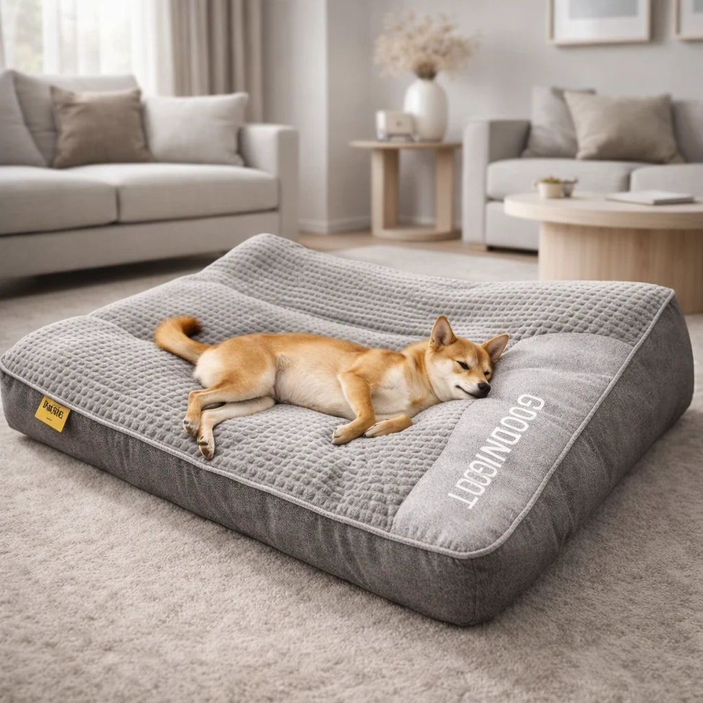 Dog Bed Orthopedic Raised Headrest Removable Washable Cover
