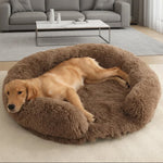 Dog Bed Ultra-Soft Plush Removable Washable Cover & Non-Slip Base