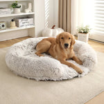 Dog Bed Ultra-Soft Plush Removable Washable Cover & Non-Slip Base