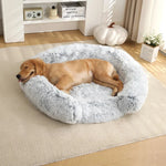 Dog Bed Ultra-Soft Plush Removable Washable Cover & Non-Slip Base