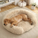 Dog Bed Ultra-Soft Plush Removable Washable Cover & Non-Slip Base