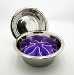 Dog Bowl Set Stainless Steel Silicone Slow Feed