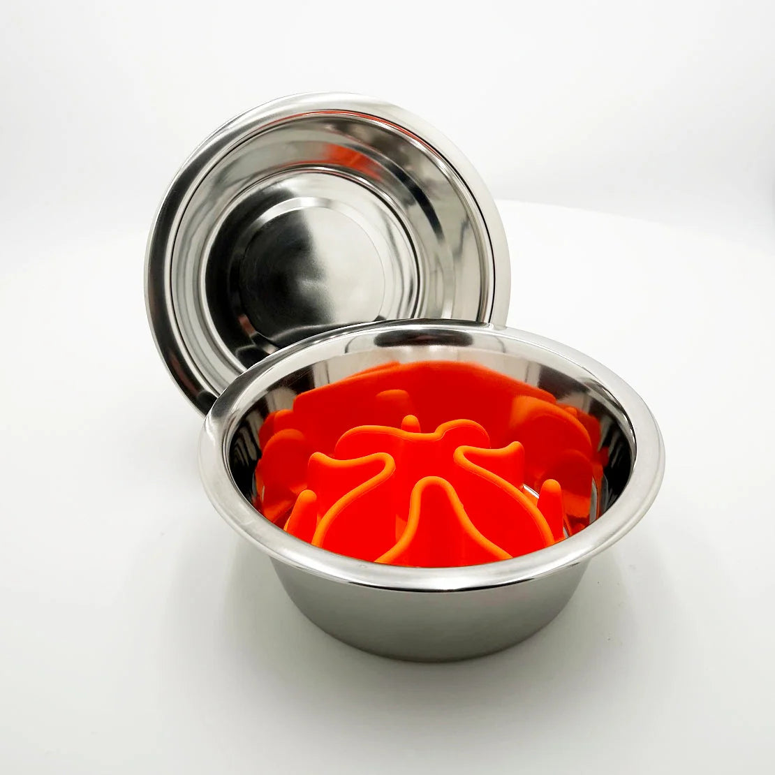 Dog Bowl Set Stainless Steel Silicone Slow Feed
