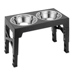 Dog Bowl Stand Adjustable Height Angled Stainless Steel Bowls